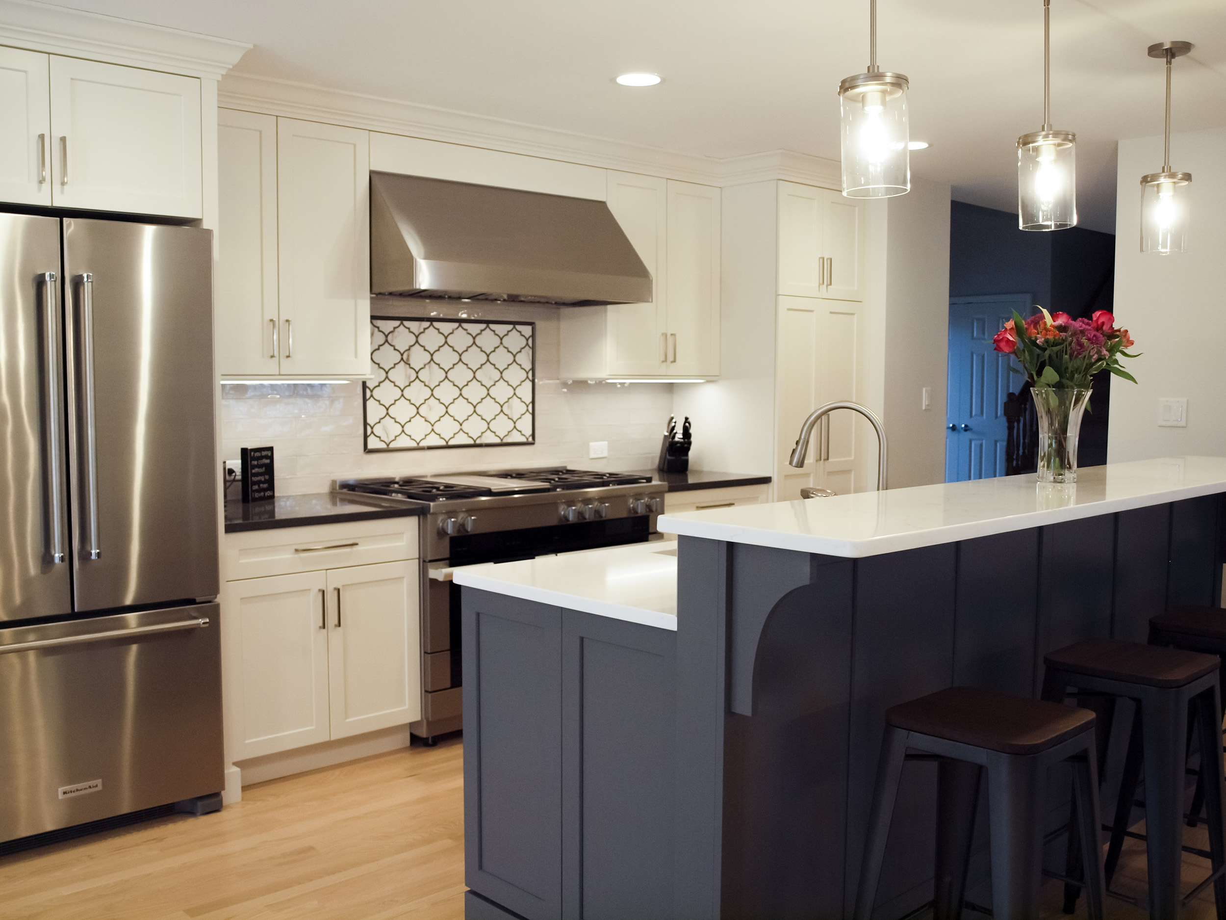 two tiered kitchen island