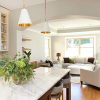 Ivory kitchen with family room addition
