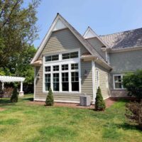 family room addition with peaked roof