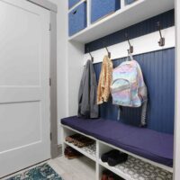 pantry/mudroom with bench and cubbies