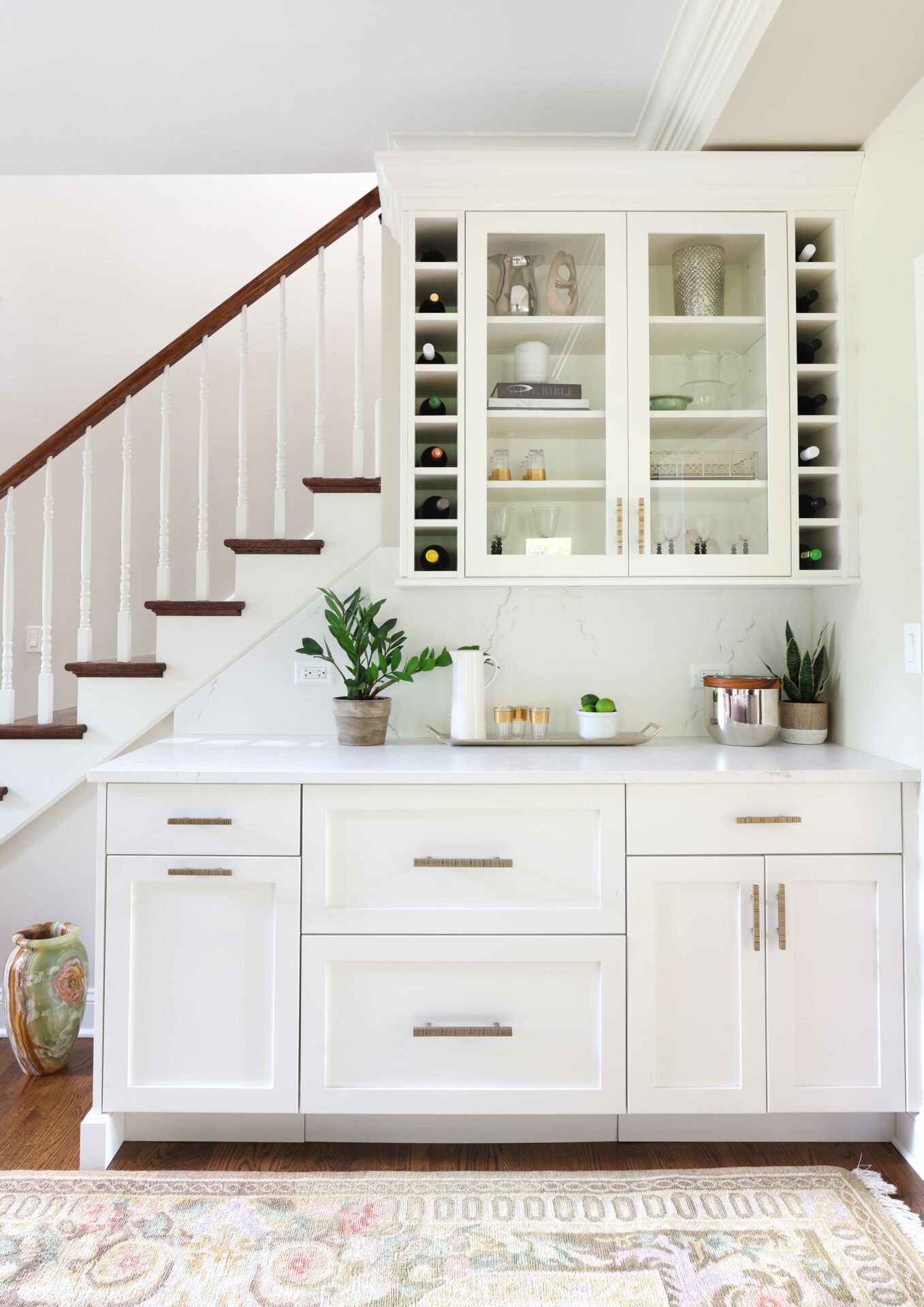 Dry bar next to the stairs