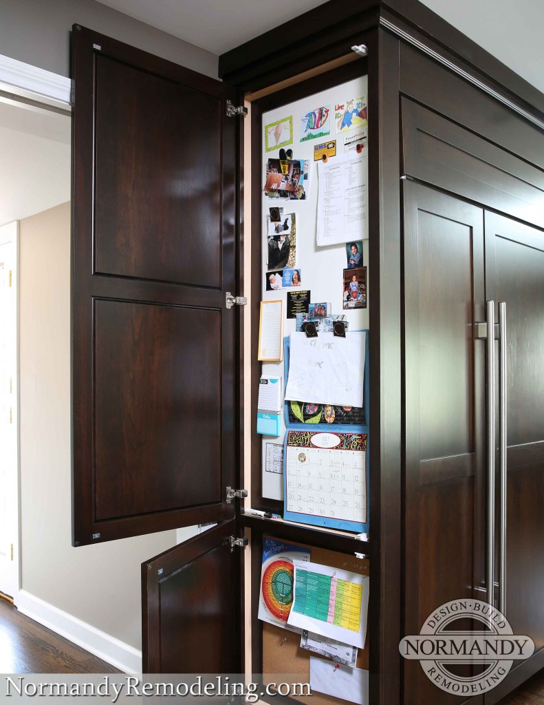 Message Center on the side of cabinet Message center